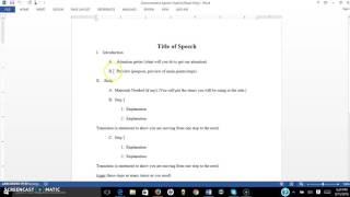 Demonstrative Speech Outline Overview [upl. by Aldis699]