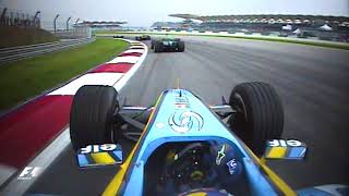 Fernando Alonsos Superb Start  2004 Malaysian Grand Prix [upl. by Qiratla171]