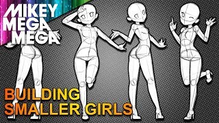 CUTE ANIME GIRL POSES FROM BASIC SHAPES How To Draw [upl. by Aidni]