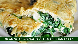 Spinach amp Cheese Omelette  Easy Breakfast Recipe [upl. by Eslek]