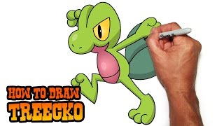 How to Draw Treecko  Pokemon [upl. by Aciretal]