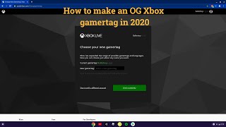 How to make an OG Xbox gamertag with no numbers in 2020 [upl. by Aihtyc]