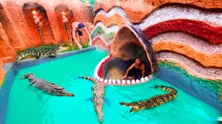 Unbelievable Build Swimming Pool Water Slide Crocodile Around The Secret Underground House [upl. by Ainwat863]