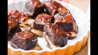 Easy Oven Baked BBQ Beef Short Ribs Recipe  EatSimpleFoodcom [upl. by Selym]