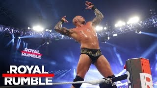 Randy Orton celebrates after winning the Royal Rumble Match Royal Rumble 2017 [upl. by Cirderf]