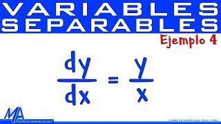 Ecuaciones diferenciales de Variables Separables  Ejemplo 4 [upl. by Assirehc52]