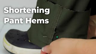 Learn How To Sew Alterations  Shortening Pant Hems Episode 14 [upl. by Broderic]