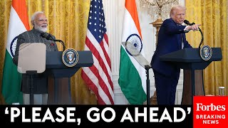 BREAKING NEWS Trump Indias Modi Take Questions From Reporters At White House Press Briefing [upl. by Durkin]