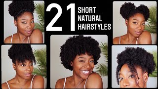 21 EASY Short Natural Hairstyles  Lolade Fashola [upl. by Julienne]