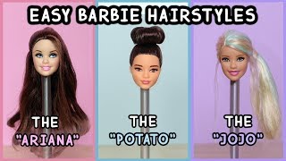 5 Easy Barbie Doll Hairstyles Tutorial [upl. by Chura549]