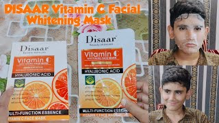 DISAAR Vitamin C amp Hyaluronic Acid Whitening Face Mask  100 honest review and demo by humasahiba [upl. by Aikrahs976]