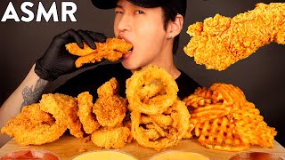 ASMR CHICKEN TENDERS ONION RINGS amp WAFFLE FRIES MUKBANG No Talking EATING SOUNDS  Zach Choi ASMR [upl. by Erline]