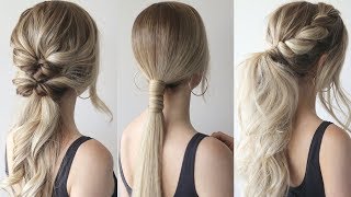 HOW TO EASY PONYTAILS  Perfect Prom Hairstyles [upl. by Ermine]