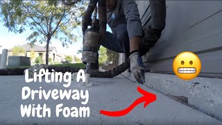 How To Lift A Sinking Concrete Driveway With Foam [upl. by Htiel]