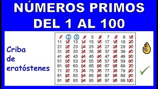 NUMEROS PRIMOS DEL 1 AL 100 [upl. by Alusru]