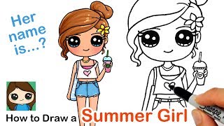 How to Draw a Cute Girl  Summer Art Series 7 [upl. by Aloysius]