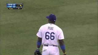 Yasiel Puigs Cannon Arm Four Big Throws [upl. by Clarinda]