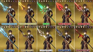 Zhongli Weapons Comparison  Genshin Impact [upl. by Nananne]