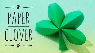 How to make four leaf clover origami easy  St Patrick Day craft [upl. by Enaz]