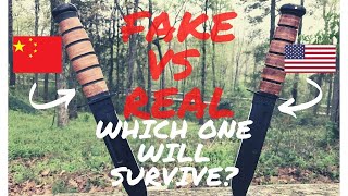 Fake vs Real KaBar Fighting Knives [upl. by Skippy]