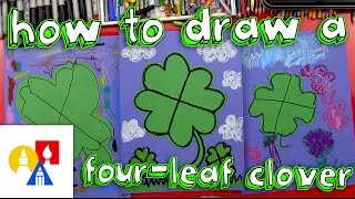 How To Draw A FourLeaf Clover young artists [upl. by Nomolos]