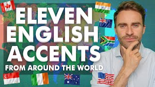 11 English Accents from Around the World in 1 Video [upl. by Enyawd]