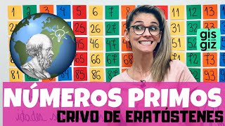 NÚMEROS PRIMOS  CRIVO de ERATÓSTENES [upl. by Yroffej]