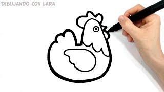 Como dibujar una gallina paso a paso [upl. by Zaneski]