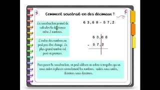 Soustraire des décimaux [upl. by Aynotal]