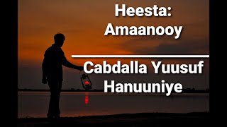 Hees  Amaanooy  Cabdalla Yuusuf Hanuuniye  Lyrics [upl. by Vidovik660]