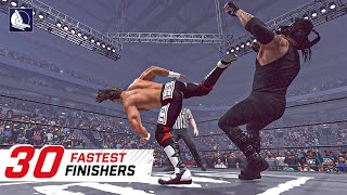 WWE 2K22 Top 30 Fastest Finishers Reversals [upl. by Odraccir]