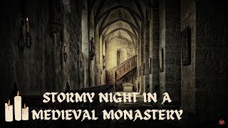 Stormy Night In A Medieval Monastery🙏  ASMR Ambience [upl. by Inus]