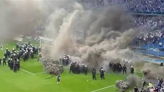 Zadyma pod koniec meczu Lech Poznań  Legia Warszawa 20052018 [upl. by Aivyls]