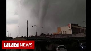 Tornado fells trees then smashes eyewitnesss window  BBC News [upl. by Revell]