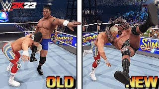 50 OLD vs NEW Finishers in WWE 2K23 [upl. by Mccallum]