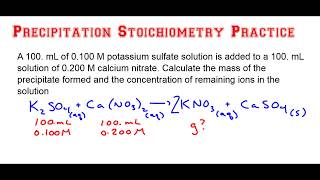 How to do Precipitation Stoichiometry Problems [upl. by Odrawde]