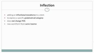 Morphology I Inflection Linguistics [upl. by Legnaleugim483]