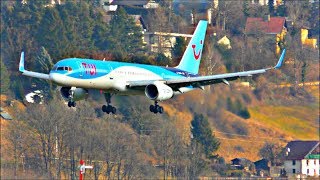 Incredible Planespotting at Innsbruck Airport Austria  130118 [upl. by Tindall]