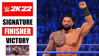 WWE 2K22  Roman Reigns NEW FinisherSignature amp Victory Scene [upl. by Yelsha]