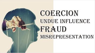 Coercion Undue Influence Fraud Misrepresentation  Indian Contract Act 1872  Law Guru [upl. by Hal]