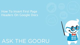 How To Insert First Page Headers On Google Docs [upl. by Means]