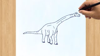 How to Draw a Brachiosaurus Dinosaur  Easy Brachiosaurus Drawing Long Neck Jurassic Park [upl. by Barcellona]