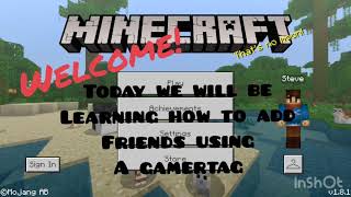 Minecraft PE How to Add Friends Using a Gamertag [upl. by Ahsinra432]