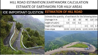 Earthwork calculation for hill road [upl. by Maiah]