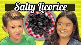 KIDS vs FOOD 17  SALMIAKKI SUPER SALTY LICORICE [upl. by Odinevneib]