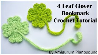 Shamrock Four Leaf Clover Crochet Tutorial with narration [upl. by Ginny233]