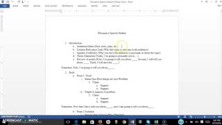 Persuasive Speech Outline Overview [upl. by Ennadroj]