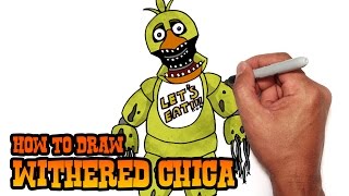 How to Draw Withered Chica  Five Nights at Freddys [upl. by Vitia]