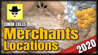 Merchants Locations  2020  Conan Exiles [upl. by Aratnahs]