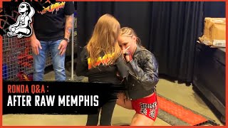 Ronda Rousey QampA  After RAW Memphis Sasha Banks Nia Jax amp the Royal Rumble [upl. by Erimahs]